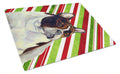 French Bulldog Candy Cane Holiday Christmas Cutting Board Tempered Glass Kitchen Cutting Surface, Heat Resistant Chopping, Non-Slip Feet, Food Prep & Serving