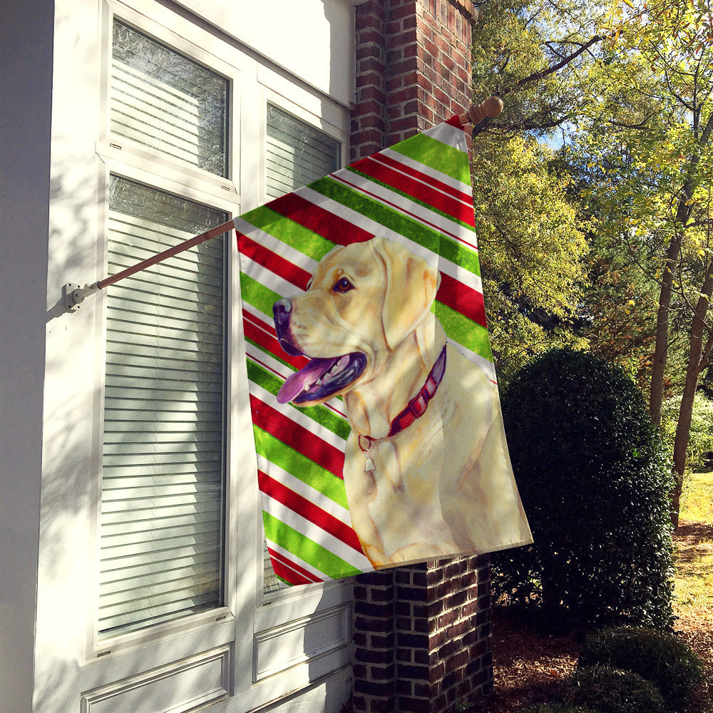 Labrador Candy Cane Holiday Christmas House Flag 28x40 Porch Sleeve Pole Decorative Outside Yard Banner Artwork Wall Hanging, Polyester