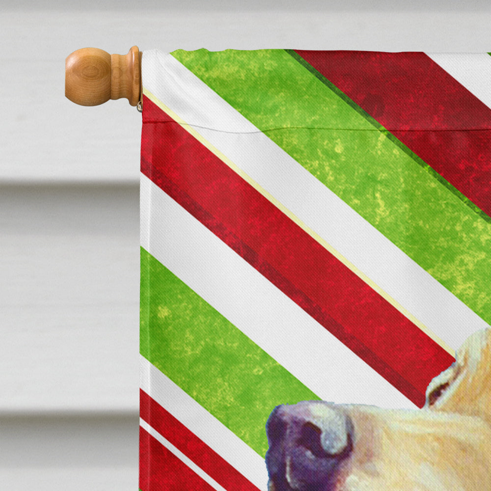 Labrador Candy Cane Holiday Christmas House Flag 28x40 Porch Sleeve Pole Decorative Outside Yard Banner Artwork Wall Hanging, Polyester