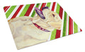 Labrador Candy Cane Holiday Christmas Cutting Board Tempered Glass Kitchen Cutting Surface, Heat Resistant Chopping, Non-Slip Feet, Food Prep & Serving