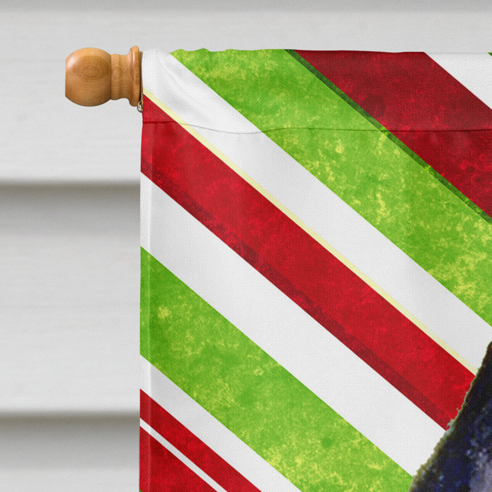Schipperke Candy Cane Holiday Christmas House Flag 28x40 Porch Sleeve Pole Decorative Outside Yard Banner Artwork Wall Hanging, Polyester