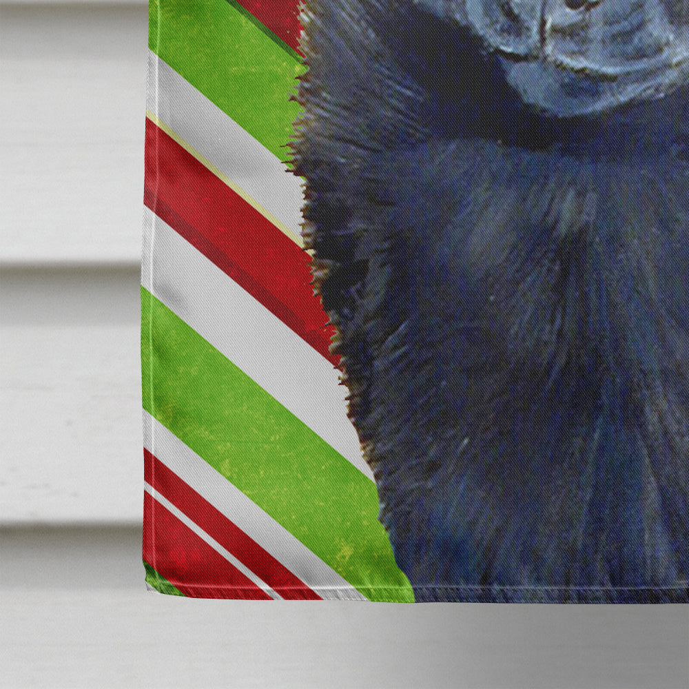 Schipperke Candy Cane Holiday Christmas House Flag 28x40 Porch Sleeve Pole Decorative Outside Yard Banner Artwork Wall Hanging, Polyester