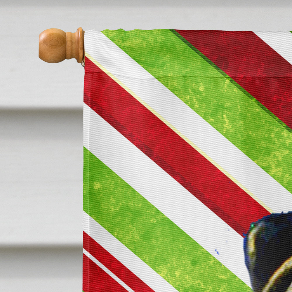 Pug Candy Cane Holiday Christmas House Flag 28x40 Porch Sleeve Pole Decorative Outside Yard Banner Artwork Wall Hanging, Polyester