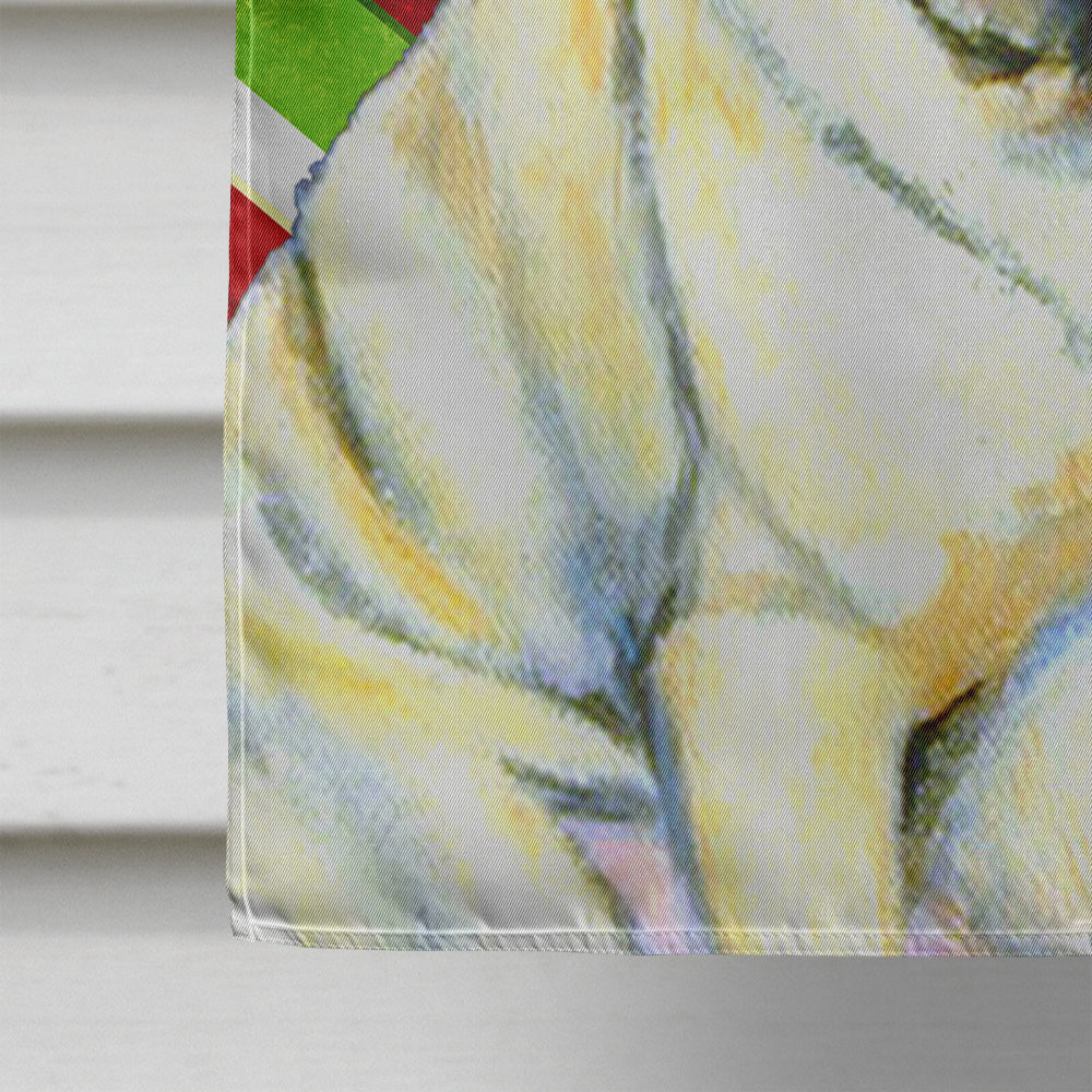 Pug Candy Cane Holiday Christmas House Flag 28x40 Porch Sleeve Pole Decorative Outside Yard Banner Artwork Wall Hanging, Polyester