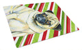 Pug Candy Cane Holiday Christmas Cutting Board Tempered Glass Kitchen Cutting Surface, Heat Resistant Chopping, Non-Slip Feet, Food Prep & Serving