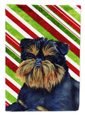 Brussels Griffon Candy Cane Holiday Christmas House Flag 28x40 Porch Sleeve Pole Decorative Outside Yard Banner Artwork Wall Hanging, Polyester