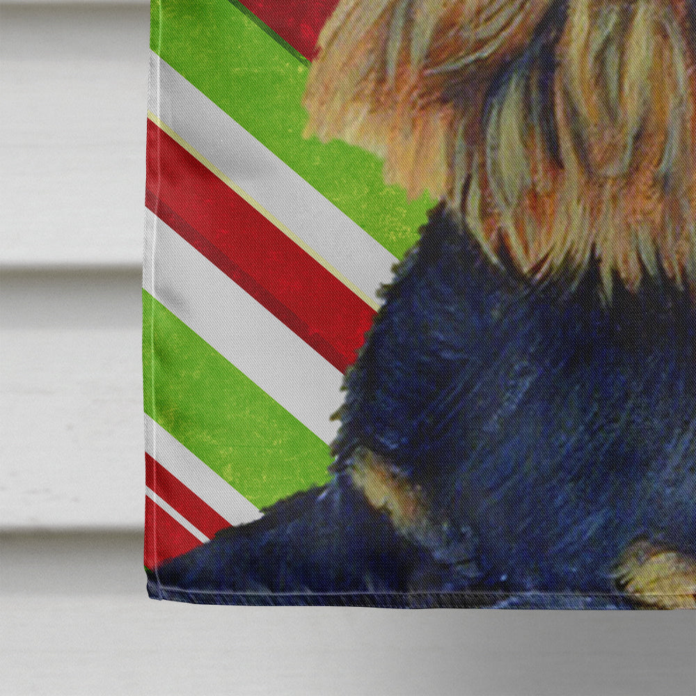 Brussels Griffon Candy Cane Holiday Christmas House Flag 28x40 Porch Sleeve Pole Decorative Outside Yard Banner Artwork Wall Hanging, Polyester