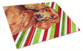 Irish Setter Candy Cane Holiday Christmas Cutting Board Tempered Glass Kitchen Cutting Surface, Heat Resistant Chopping, Non-Slip Feet, Food Prep & Serving