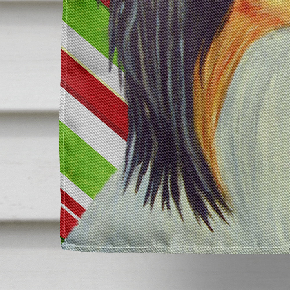 Papillon Candy Cane Holiday Christmas House Flag 28x40 Porch Sleeve Pole Decorative Outside Yard Banner Artwork Wall Hanging, Polyester
