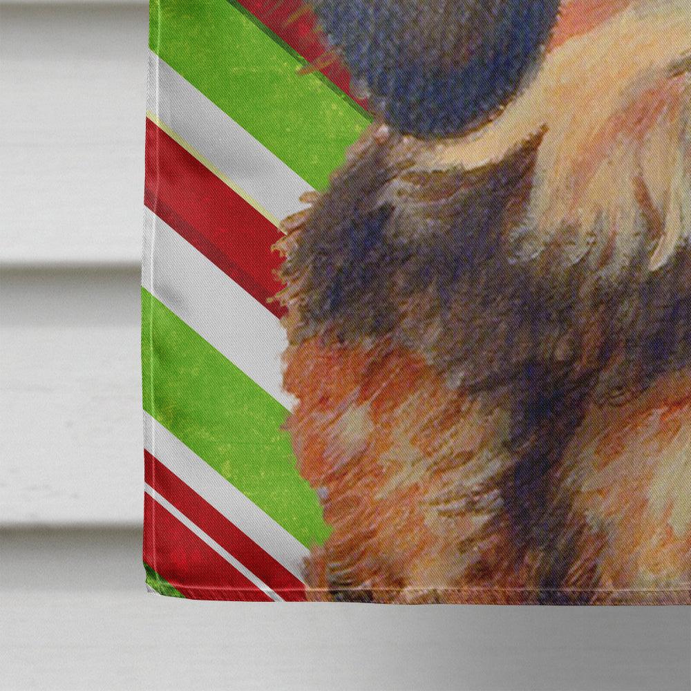Dachshund Candy Cane Holiday Christmas House Flag 28x40 Porch Sleeve Pole Decorative Outside Yard Banner Artwork Wall Hanging, Polyester