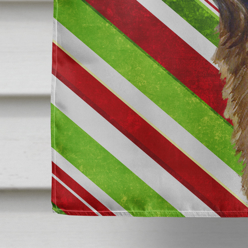 Leonberger Candy Cane Holiday Christmas House Flag 28x40 Porch Sleeve Pole Decorative Outside Yard Banner Artwork Wall Hanging, Polyester