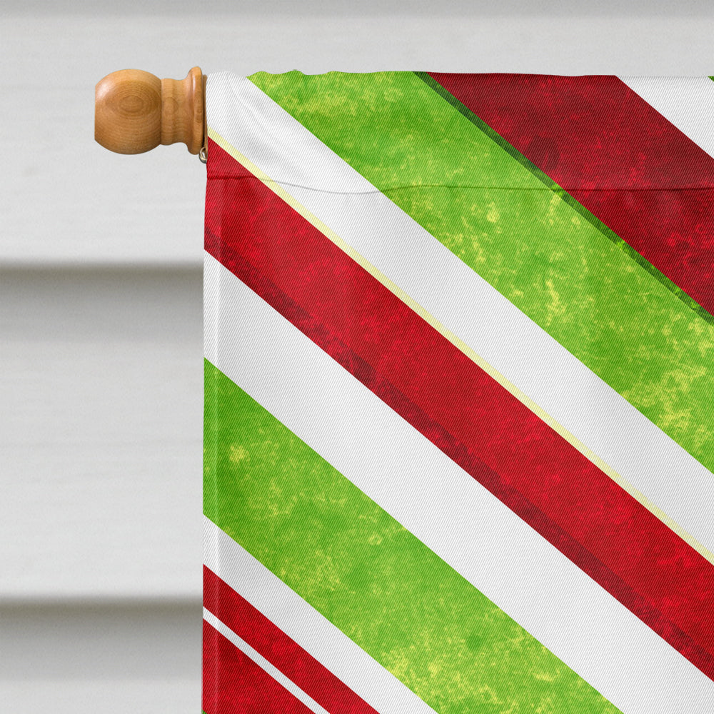Pomeranian Candy Cane Holiday Christmas House Flag 28x40 Porch Sleeve Pole Decorative Outside Yard Banner Artwork Wall Hanging, Polyester