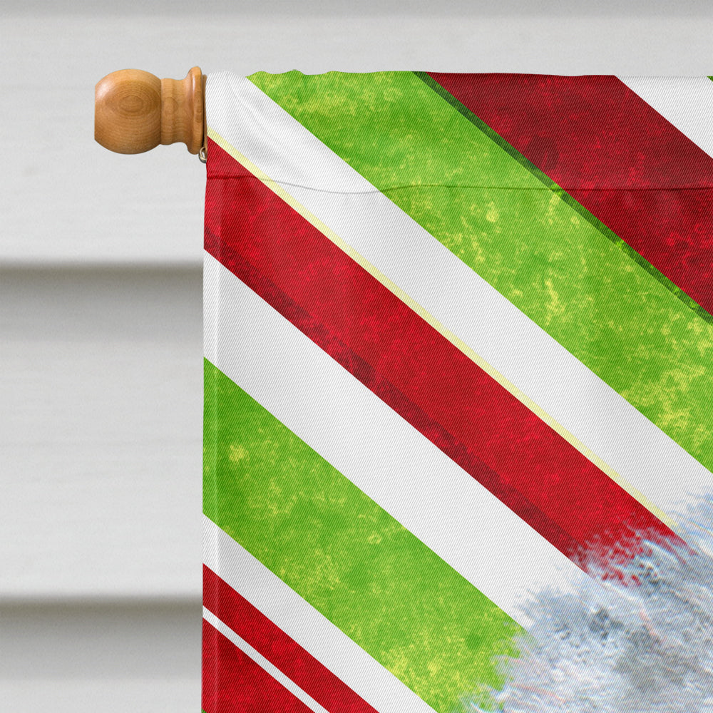 Old English Sheepdog Candy Cane Holiday Christmas House Flag 28x40 Porch Sleeve Pole Decorative Outside Yard Banner Artwork Wall Hanging, Polyester