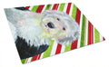 Old English Sheepdog Candy Cane Holiday Christmas Cutting Board Tempered Glass Kitchen Cutting Surface, Heat Resistant Chopping, Non-Slip Feet, Food Prep & Serving