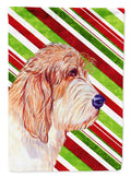 Petit Basset Griffon Vendeen Candy Cane Holiday Christmas House Flag 28x40 Porch Sleeve Pole Decorative Outside Yard Banner Artwork Wall Hanging, Polyester