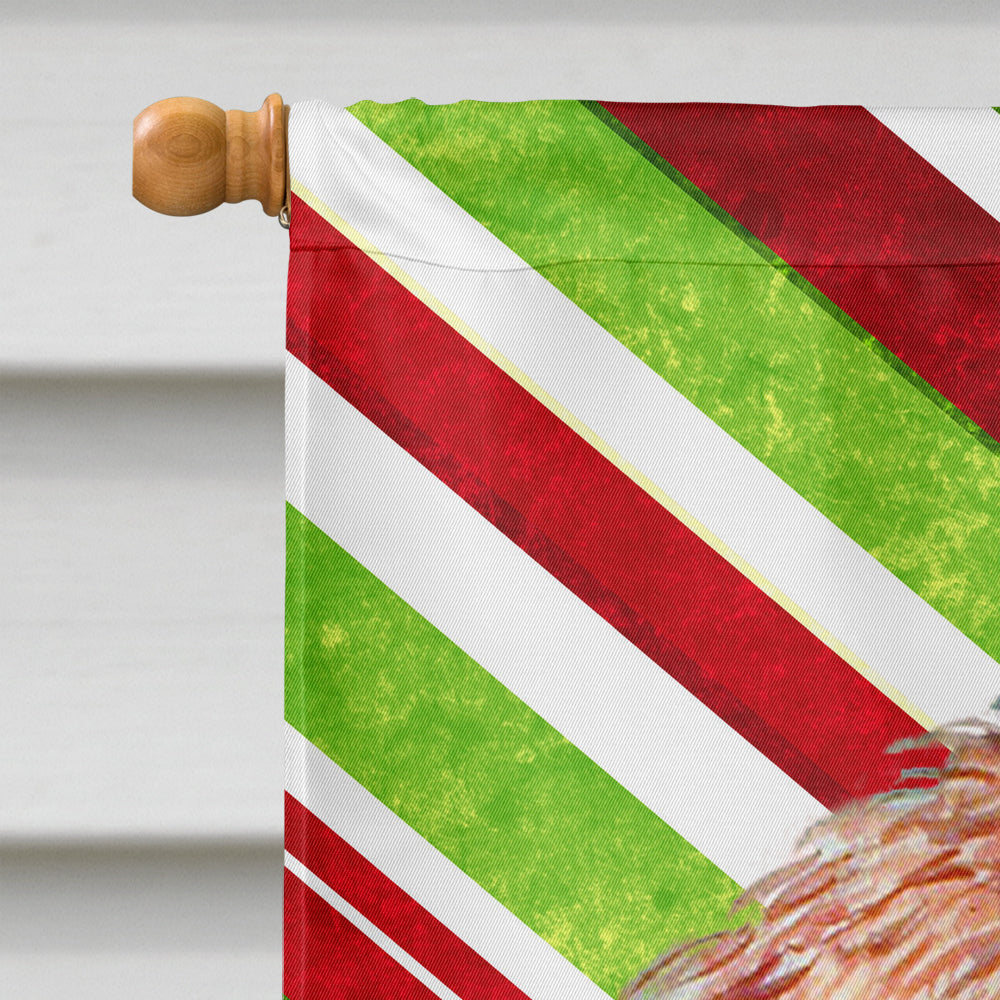 Petit Basset Griffon Vendeen Candy Cane Holiday Christmas House Flag 28x40 Porch Sleeve Pole Decorative Outside Yard Banner Artwork Wall Hanging, Polyester