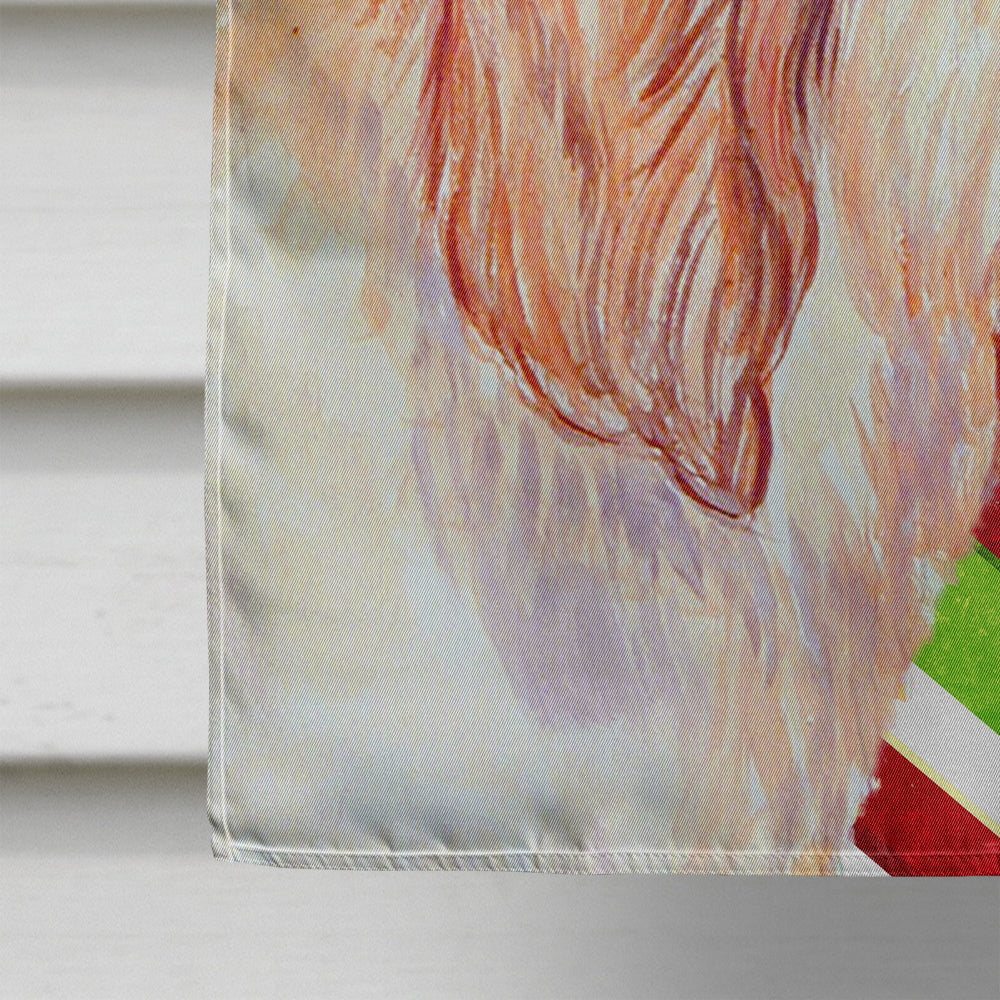 Petit Basset Griffon Vendeen Candy Cane Holiday Christmas House Flag 28x40 Porch Sleeve Pole Decorative Outside Yard Banner Artwork Wall Hanging, Polyester