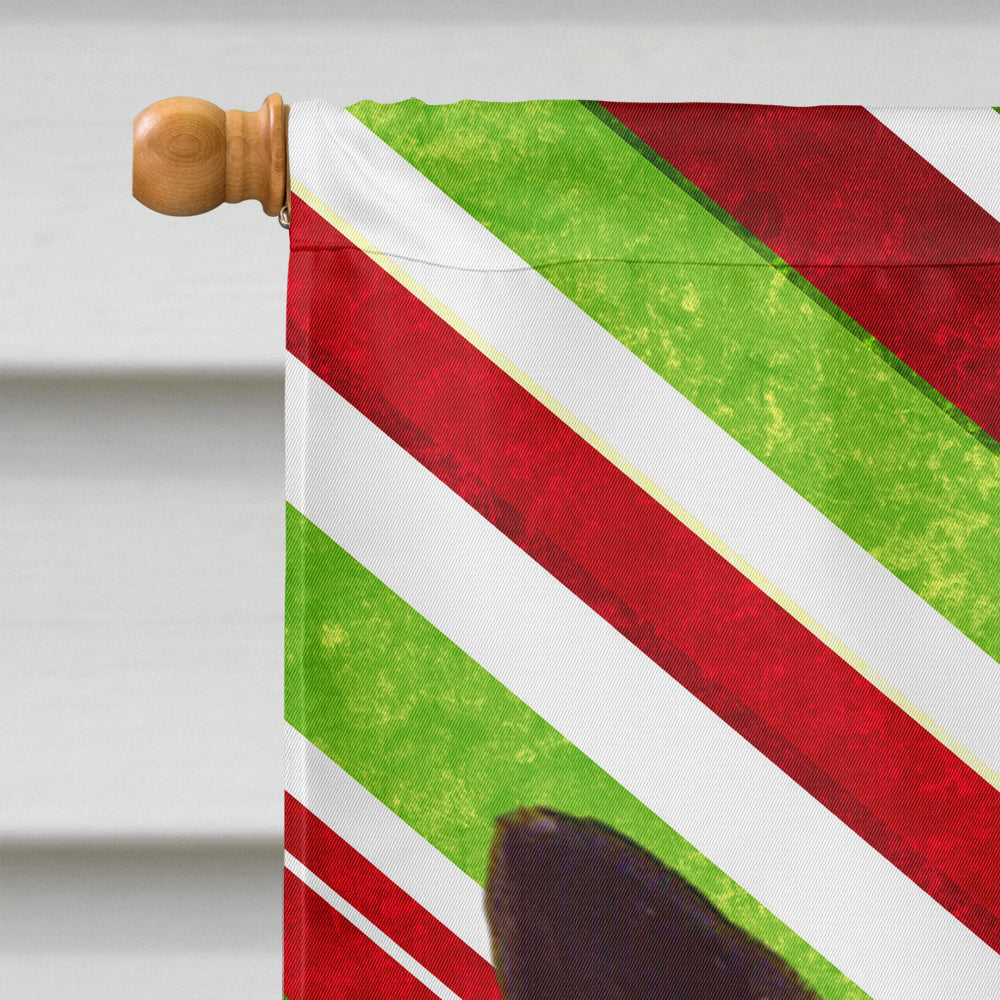 Norwegian Elkhound Candy Cane Holiday Christmas House Flag 28x40 Porch Sleeve Pole Decorative Outside Yard Banner Artwork Wall Hanging, Polyester
