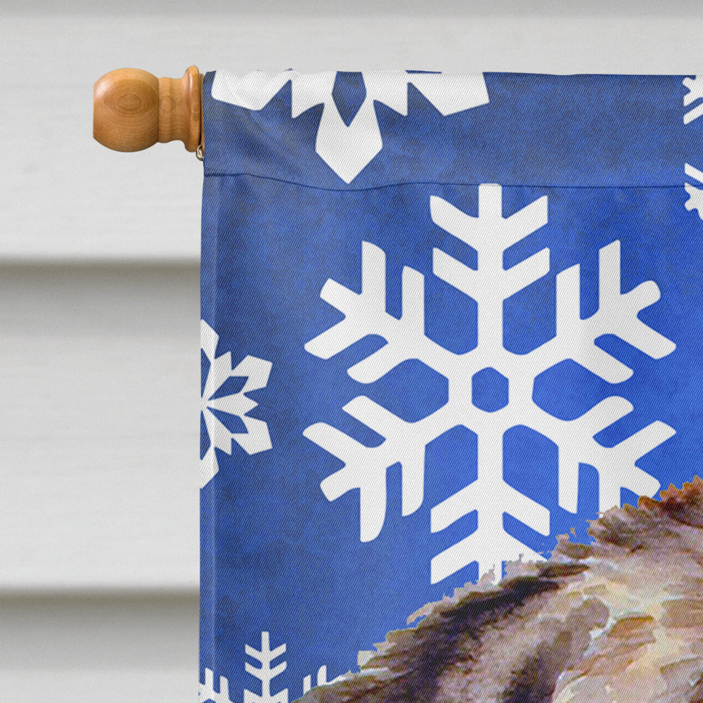 Newfoundland Winter Snowflakes Holiday House Flag 28x40 Porch Sleeve Pole Decorative Outside Yard Banner Artwork Wall Hanging, Polyester