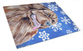 Newfoundland Winter Snowflakes Holiday Cutting Board Tempered Glass Kitchen Cutting Surface, Heat Resistant Chopping, Non-Slip Feet, Food Prep & Serving