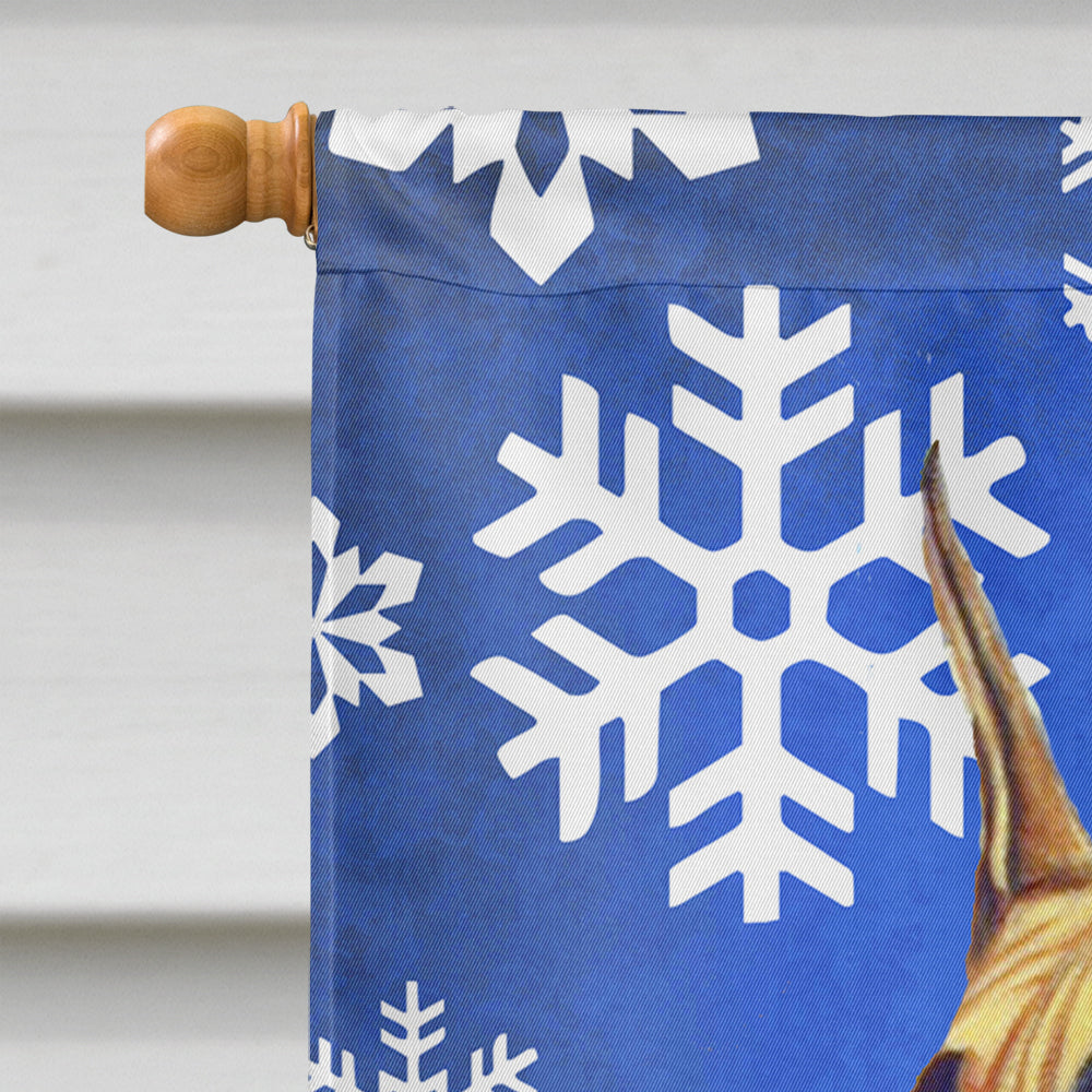 Great Dane Winter Snowflakes Holiday House Flag 28x40 Porch Sleeve Pole Decorative Outside Yard Banner Artwork Wall Hanging, Polyester