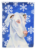 Great Dane Winter Snowflakes Holiday House Flag 28x40 Porch Sleeve Pole Decorative Outside Yard Banner Artwork Wall Hanging, Polyester