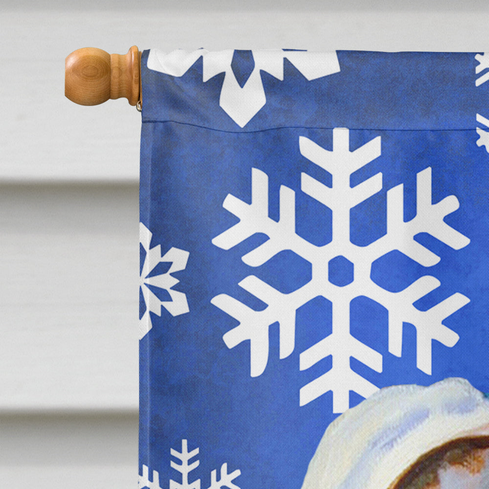 Great Dane Winter Snowflakes Holiday House Flag 28x40 Porch Sleeve Pole Decorative Outside Yard Banner Artwork Wall Hanging, Polyester