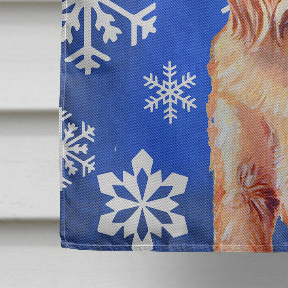 Brussels Griffon Winter Snowflakes Holiday House Flag 28x40 Porch Sleeve Pole Decorative Outside Yard Banner Artwork Wall Hanging, Polyester