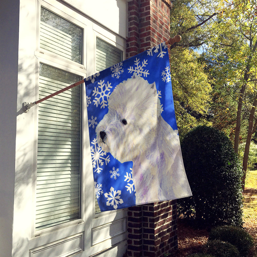 Westie Winter Snowflakes Holiday House Flag 28x40 Porch Sleeve Pole Decorative Outside Yard Banner Artwork Wall Hanging, Polyester