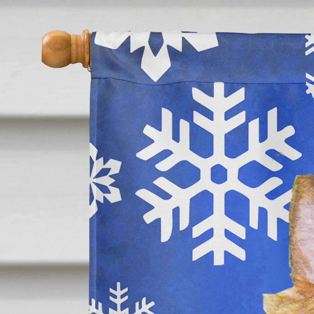 Silky Terrier Winter Snowflakes Holiday House Flag 28x40 Porch Sleeve Pole Decorative Outside Yard Banner Artwork Wall Hanging, Polyester