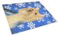 Silky Terrier Winter Snowflakes Holiday Cutting Board Tempered Glass Kitchen Cutting Surface, Heat Resistant Chopping, Non-Slip Feet, Food Prep & Serving