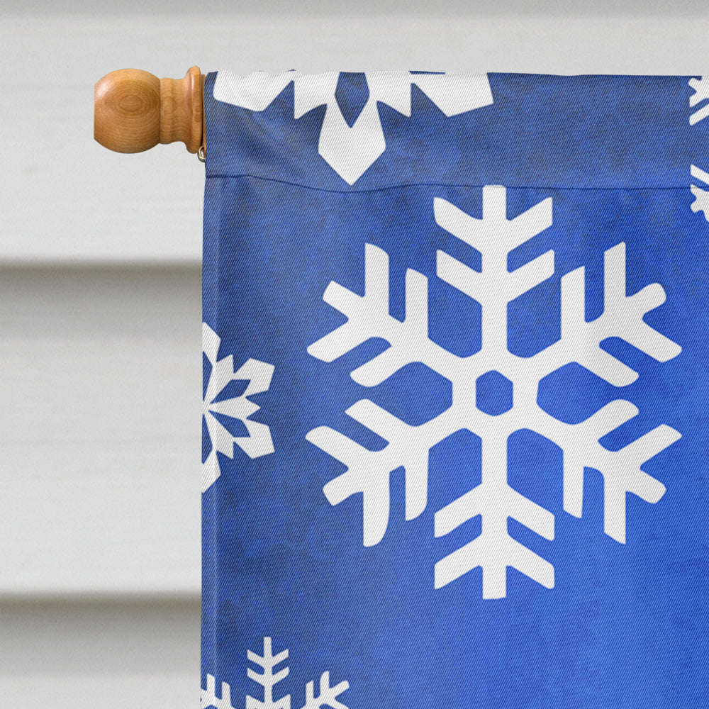 Australian Cattle Dog Winter Snowflakes Holiday House Flag 28x40 Porch Sleeve Pole Decorative Outside Yard Banner Artwork Wall Hanging, Polyester
