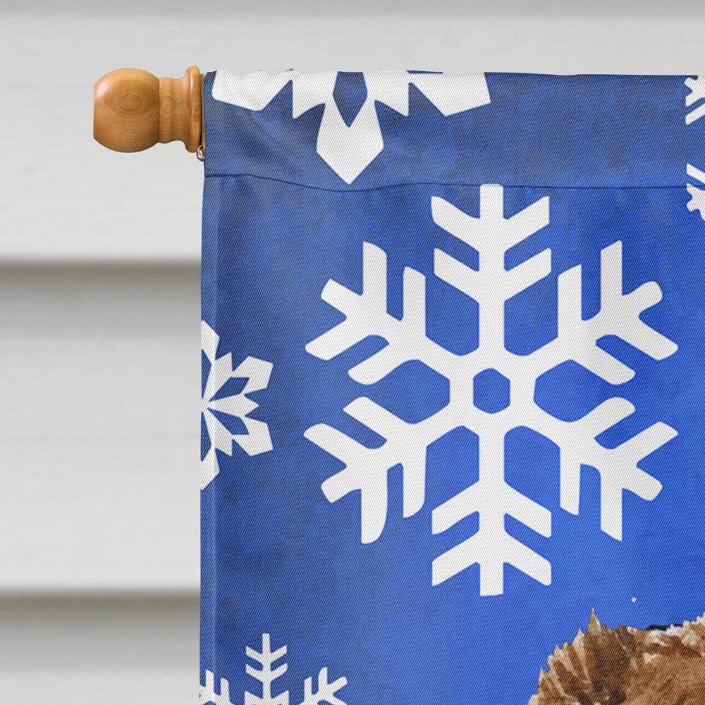 Australian Shepherd Winter Snowflakes Holiday House Flag 28x40 Porch Sleeve Pole Decorative Outside Yard Banner Artwork Wall Hanging, Polyester