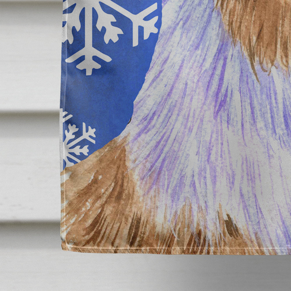 Australian Shepherd Winter Snowflakes Holiday House Flag 28x40 Porch Sleeve Pole Decorative Outside Yard Banner Artwork Wall Hanging, Polyester