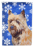 Cairn Terrier Winter Snowflakes Holiday House Flag 28x40 Porch Sleeve Pole Decorative Outside Yard Banner Artwork Wall Hanging, Polyester
