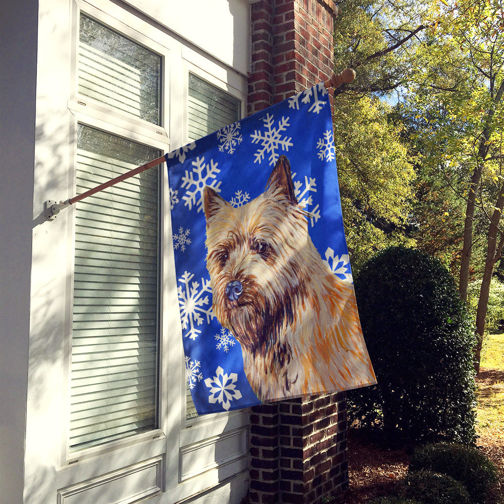 Cairn Terrier Winter Snowflakes Holiday House Flag 28x40 Porch Sleeve Pole Decorative Outside Yard Banner Artwork Wall Hanging, Polyester