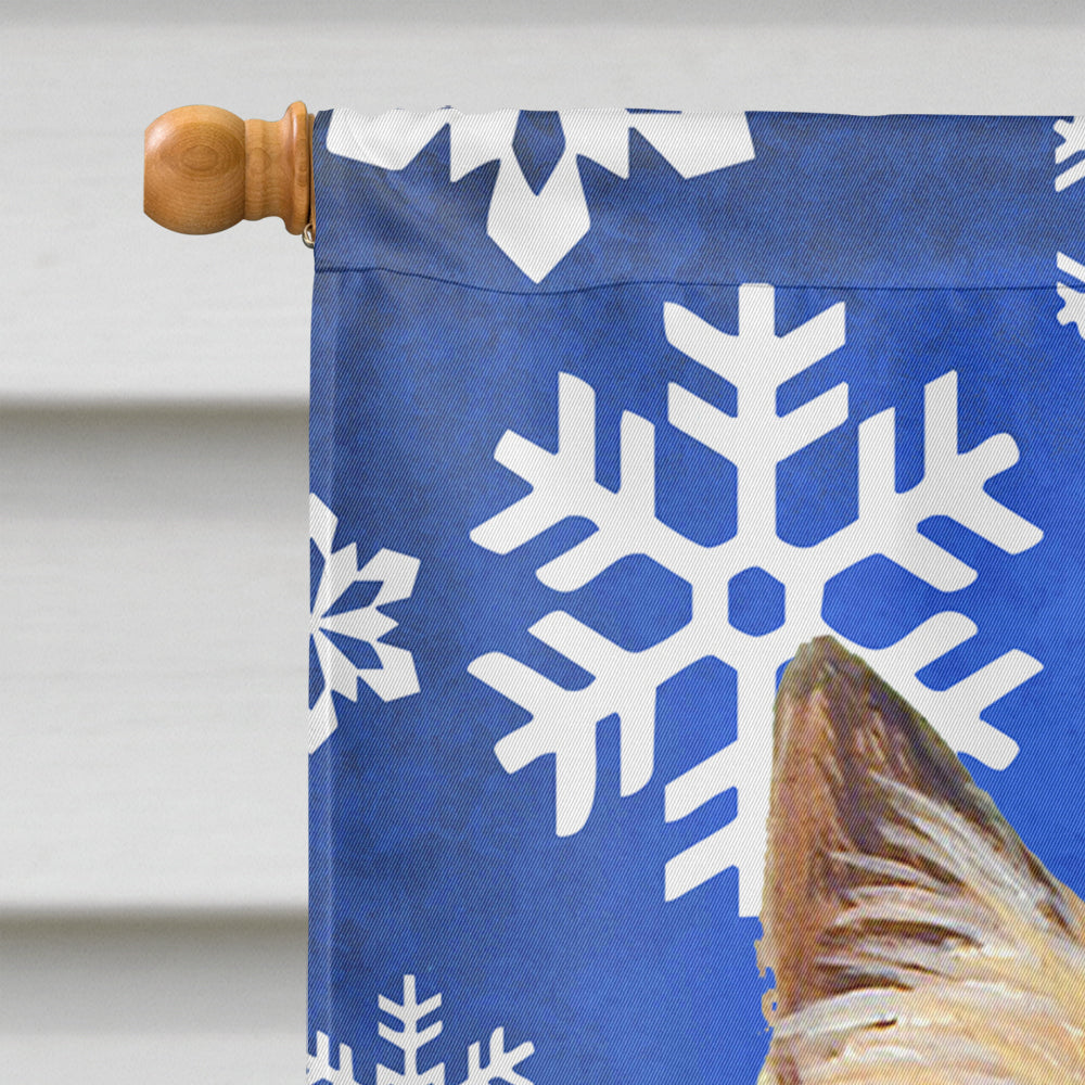 Cairn Terrier Winter Snowflakes Holiday House Flag 28x40 Porch Sleeve Pole Decorative Outside Yard Banner Artwork Wall Hanging, Polyester