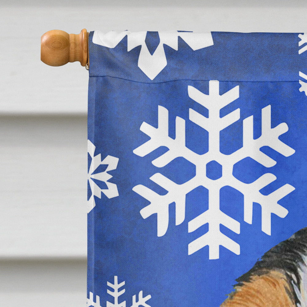 Cavalier Spaniel Winter Snowflakes Holiday House Flag 28x40 Porch Sleeve Pole Decorative Outside Yard Banner Artwork Wall Hanging, Polyester