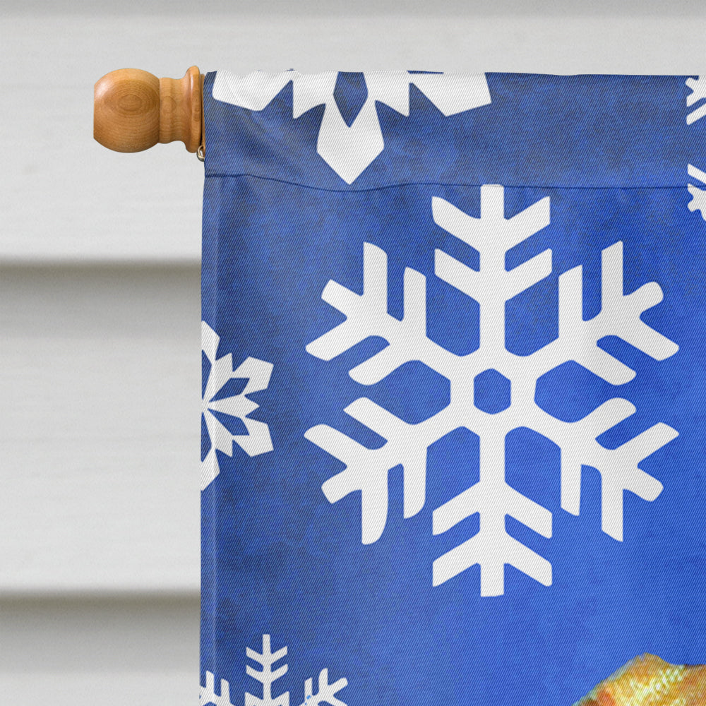 Vizsla Winter Snowflakes Holiday House Flag 28x40 Porch Sleeve Pole Decorative Outside Yard Banner Artwork Wall Hanging, Polyester
