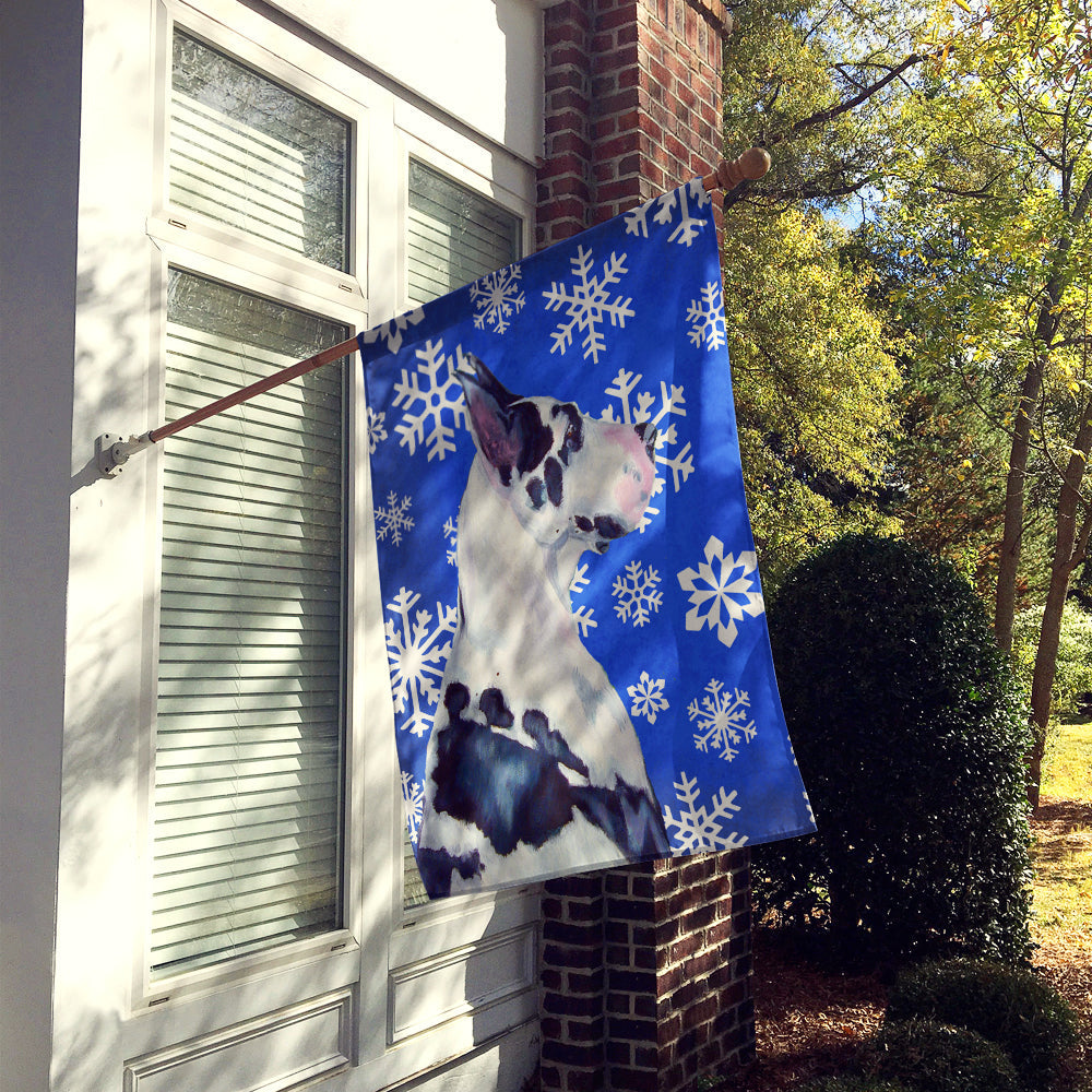 Great Dane Winter Snowflakes Holiday House Flag 28x40 Porch Sleeve Pole Decorative Outside Yard Banner Artwork Wall Hanging, Polyester