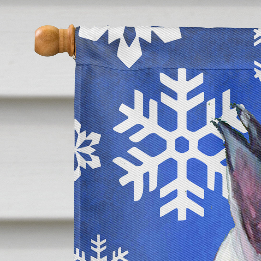 Great Dane Winter Snowflakes Holiday House Flag 28x40 Porch Sleeve Pole Decorative Outside Yard Banner Artwork Wall Hanging, Polyester