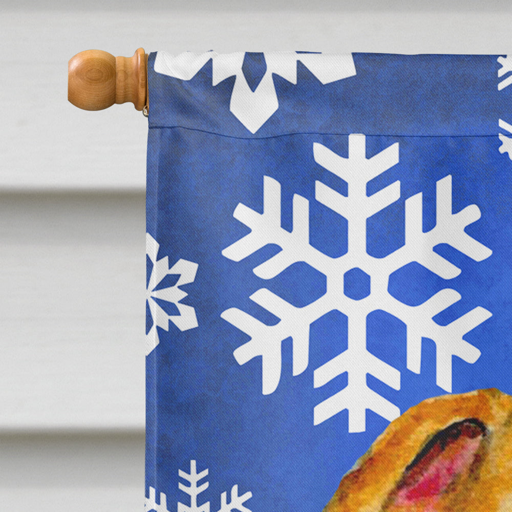 Whippet Winter Snowflakes Holiday House Flag 28x40 Porch Sleeve Pole Decorative Outside Yard Banner Artwork Wall Hanging, Polyester
