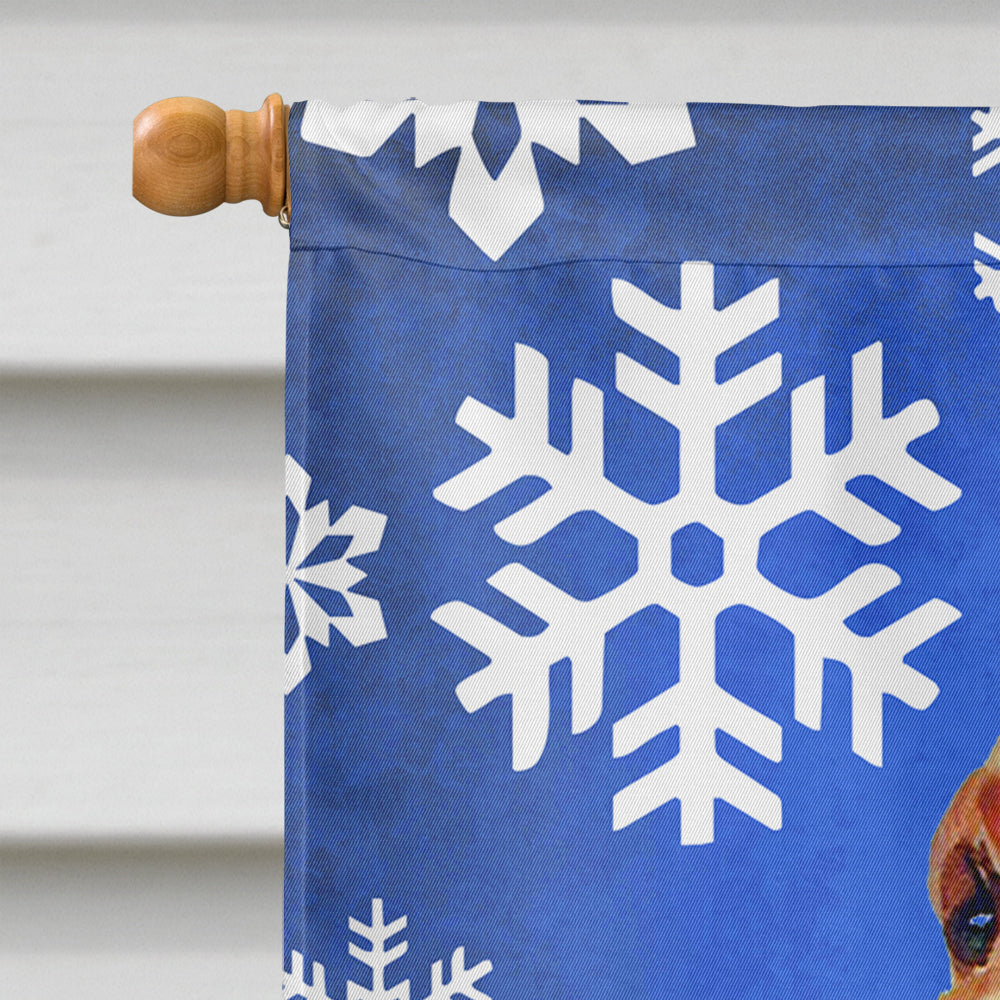 Bloodhound Winter Snowflakes Holiday House Flag 28x40 Porch Sleeve Pole Decorative Outside Yard Banner Artwork Wall Hanging, Polyester