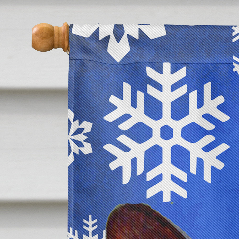 Corgi Winter Snowflakes Holiday House Flag 28x40 Porch Sleeve Pole Decorative Outside Yard Banner Artwork Wall Hanging, Polyester