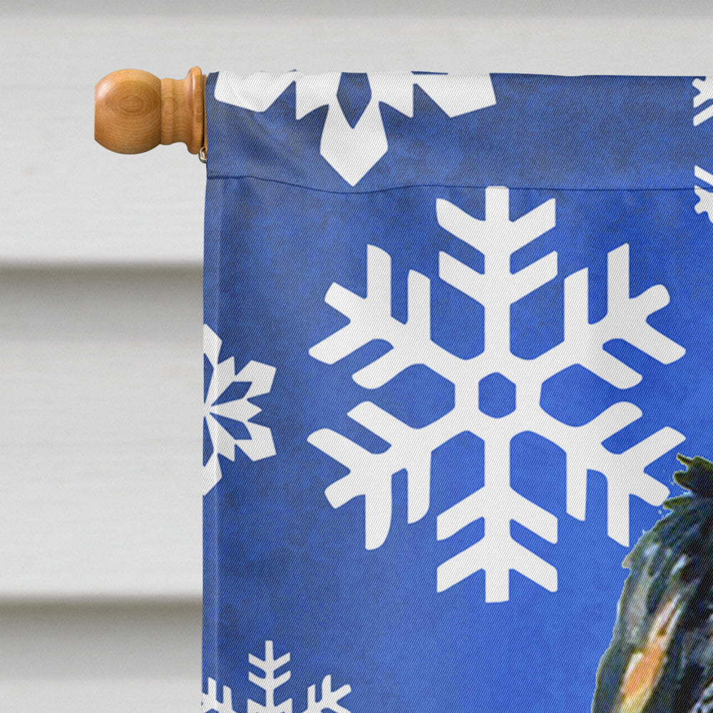 Bernese Mountain Dog Winter Snowflakes Holiday House Flag 28x40 Porch Sleeve Pole Decorative Outside Yard Banner Artwork Wall Hanging, Polyester