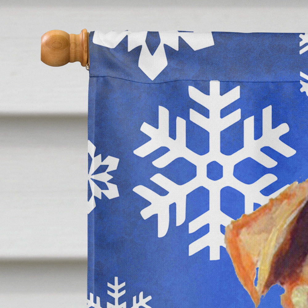 Airedale Winter Snowflakes Holiday House Flag 28x40 Porch Sleeve Pole Decorative Outside Yard Banner Artwork Wall Hanging, Polyester