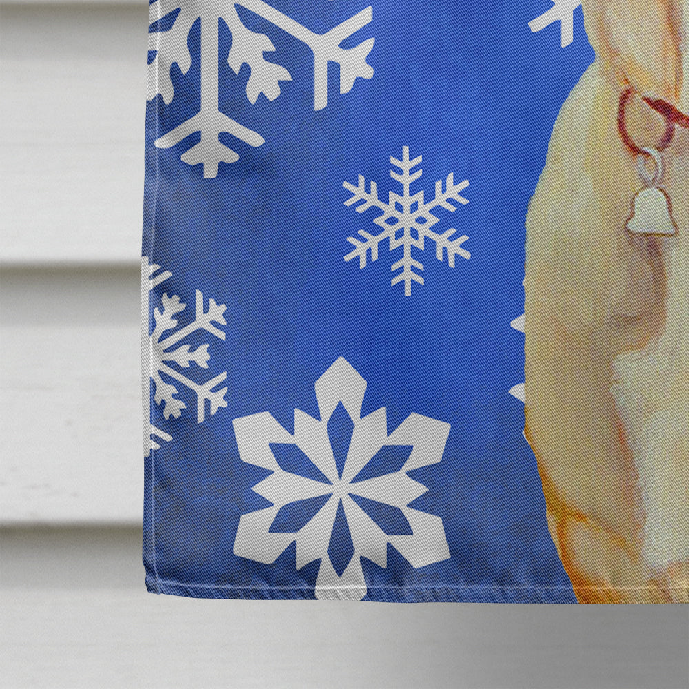 Labrador Winter Snowflakes Holiday House Flag 28x40 Porch Sleeve Pole Decorative Outside Yard Banner Artwork Wall Hanging, Polyester