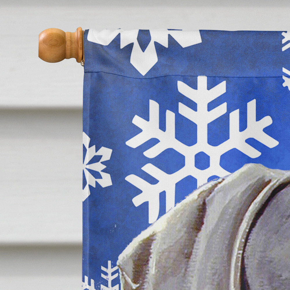Weimaraner Winter Snowflakes Holiday House Flag 28x40 Porch Sleeve Pole Decorative Outside Yard Banner Artwork Wall Hanging, Polyester