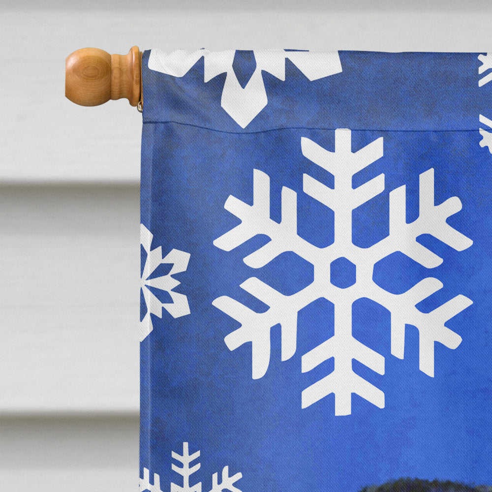 Brussels Griffon Winter Snowflakes Holiday House Flag 28x40 Porch Sleeve Pole Decorative Outside Yard Banner Artwork Wall Hanging, Polyester
