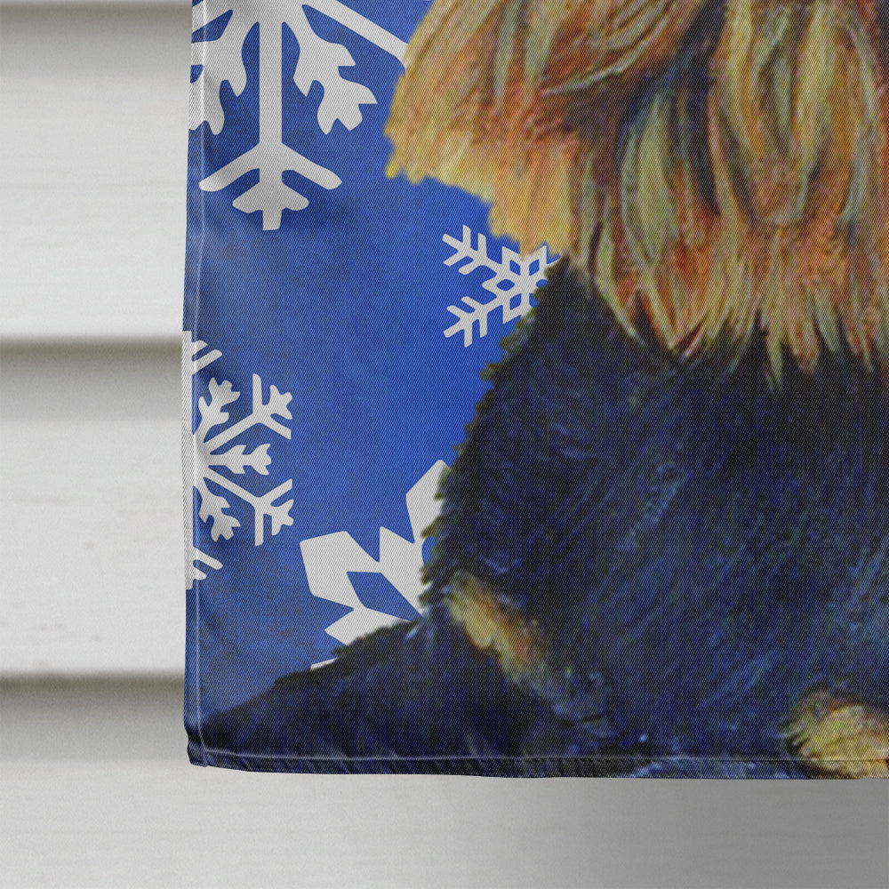 Brussels Griffon Winter Snowflakes Holiday House Flag 28x40 Porch Sleeve Pole Decorative Outside Yard Banner Artwork Wall Hanging, Polyester